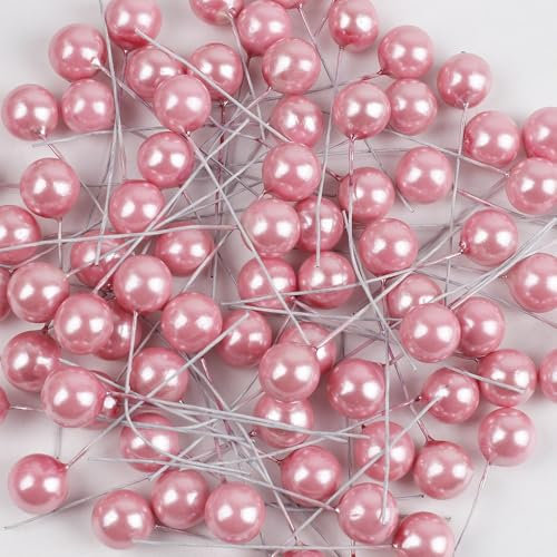 Whakano 60 Stück Künstliche Beeren 12mm,Dekorative Beerenstiele,Beeren Früchte,für DIY Handwerk Dekoration,Weihnachtsbaum Weihnachtskranz Tischdeko,Hochzeit,Home Decoration,Rosa