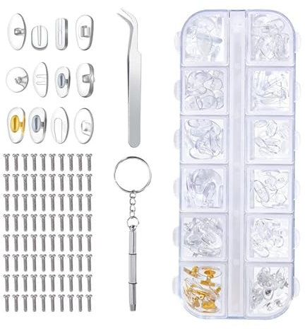 Glasses Nose Pads, Nose Pads for Glasses Repair Kit, Spectacle Repair Kit, Used for Repairing and Cleaning Eye and Nose Pads, Suitable for The Vast Majority of Glasses