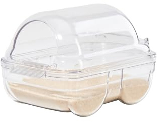 TOKAYIFE Hamster Sandbad, Hamster Sandbadbehälter, Hamster Toilette, Abnehmbarer Hamster, Behälter Kleintier Sauna Sandkasten für Hamster Gerbil (S (15.8 * 10 * 9.5 cm))