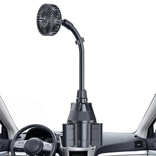 Xvilmaun Ventilador USB para coche portátil | Ventilador de coche flexible para refrigeración de coche - Ventilador de coche con base extensible para la mayoría de los vehículos