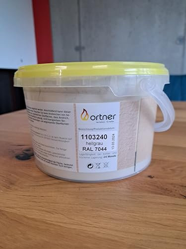 ORTNER Anstrich Hellgrau RAL 7044, 2kg Eimer, hochwertiger Kachelofen- und Kaminofenanstrich (Hellgrau RAL 7044)