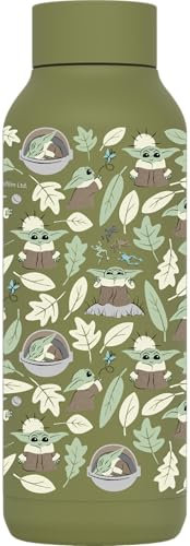 Quokka SOLID X STAR WARS | BOUTEILLE THERMIQUE EN ACIER INOXYDABLE DOUBLE PARURE | THE MANDALORIAN GROGU LEAVES