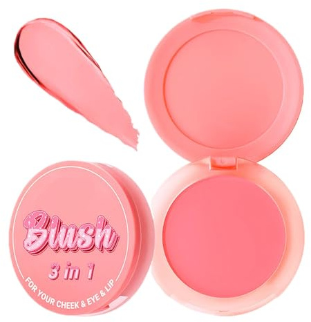 Lippenstift Blusher, 3 In 1 Creme Blush Für Lippen Wange Auge Blush Balsam Creme Blusher Wasserdichter Leichter Blush Für Make Up