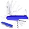 JAWUZ 9 * 2.4 * 1.4CM multifonction Couteau suisse de Poche Suisse, Léger, Multitool, 11 Fonctions,Tire Bouchon, Grand Lame, Ouvre Boite (Bleu)