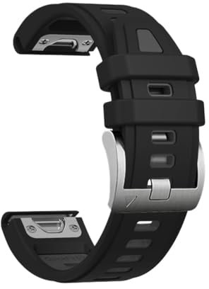 Cinturino in silicone 20mm adatto per for Garmin Fenix 8 43mm 6S 7S 5S Plus/Epix Pro Gen 2 42mm(Black Grey,QuickFit 20mm)