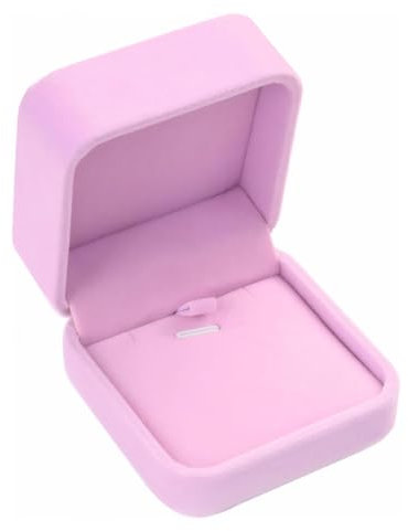 Cuicany Velours Boîte à Pendentif, Boîte à Bagues Flanelle Carré, Rangement des Chaînes Rangement des Bijoux Pendentif Colliers Organisateur Boîte à Bijoux, pour Bague de Fiançailles, Mariage, (Rose)