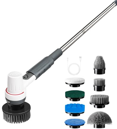 AQQA 8-in-1 Aquarium-Reinigungsset,Elektrische Aquarium Scheibenreiniger,Ladebarer IPX9 Wasserdicht Kabelloser Aquarienreiniger,Fish Tank Glasreiniger,Algenabziehwerkzeug-Set