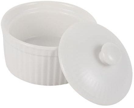 BESTOYARD 1 Stück Keramik Dampfende Schüssel mit Deckel Vielseitige Auflaufform für Pudding und Keramikmaterial Spülmaschinenfest für Küche und Dining