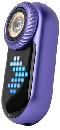 LOOP GEAR LOOPDOT Aufladbare LED Taschenlampe, 400 Lumen Mini Flashlight mit RGB Pixel Display und Interaktiven Spielen. IPX6 Wasserdicht für Outdoor, Camping, Wandern, Partys (Lila)