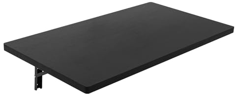 81x45.5x25 cm Werkbank zur Wandmontage wandmontierter Klapptisch bis 550lbs belastbar Werktisch Arbeitstisch aus Stahl und Holz robust Mehrzweckbank Wandtisch/Schreibtisch für kleine Räume (Schwarz)