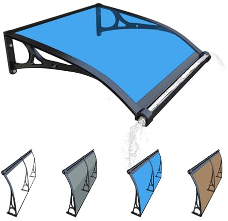 Tenda da sole per portafinestra, copertura in policarbonato per porta d'ingresso, protezione UV e pioggia, tende da sole per finestre esterne, balcone e veranda