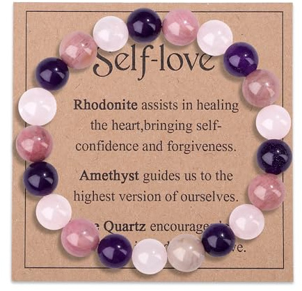 AWARDSEN 8 mm Crystal Bracelets for Women - Safe Travel, Good Luck, Anxiety, Protection for Reiki Natural Stone Beaded Healing Crystal Gifts, Birthday Anniversary Graduation Gifts for Women