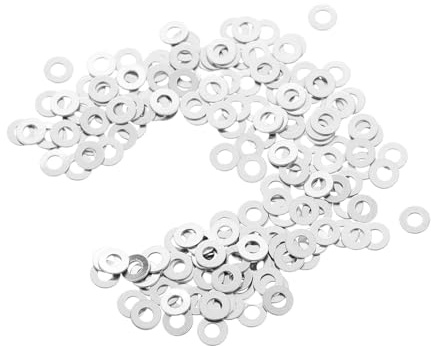 Metall Flachscheiben 200 Stück für Randlose Brillen und Scharniere | Silberne Ersatzteile für Reparatur, Einfache Montage, für Brillengestelle und Werkstattbedarf