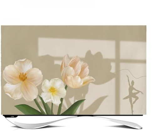 GPDNBIEU, 32-80 Pouces for écrans Plats/incurvés, moniteurs de Bureau ou muraux, décoration Simple for téléviseur/Ordinateur(Flower,40-43inch)