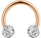 Treuheld Piercing Hufeisen - Mulitkristall - Rosegold [1.] - klar
