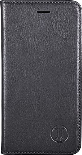 JT Berlin LederBook Tegel Lederhülle für Apple iPhone SE (2020) / 8 / 7 / 6S (schwarz) [Echtleder Hülle, Handarbeit, Standfunktion, Kartenfächer, Magnetverschluss] - 10241