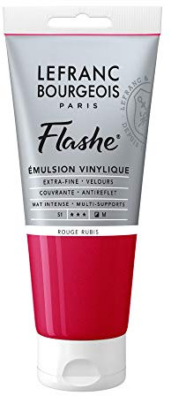 Lefranc Bourgeois vinilo Pintura Acrílica, extra fina color de vinilo para artistas, rojo rubí, 80ml Tube - Vinylfarbe