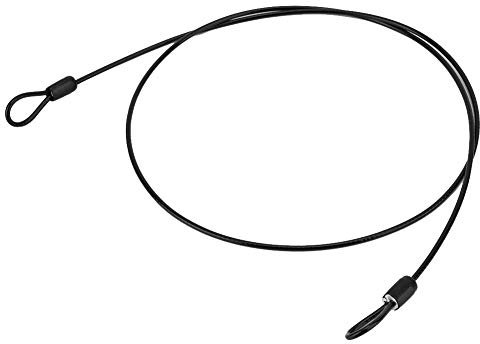 Ultra-sottile Fune metallica 1M - Doppia Teste Filo bicicletta in Acciaio Inox Cavo durevole per Sicurezza di Scooter Lock / Bagagli Blocco (nero)