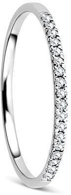 OROVI Damen Ring Weißgold 0.09 Ct Diamant Eternity/Ewigkeitsring 18 Karat (750) Gold und Diamanten Brillanten