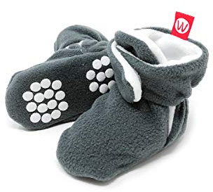 Wrapables Fleece Baby Booties with Anti-Skid Bottoms