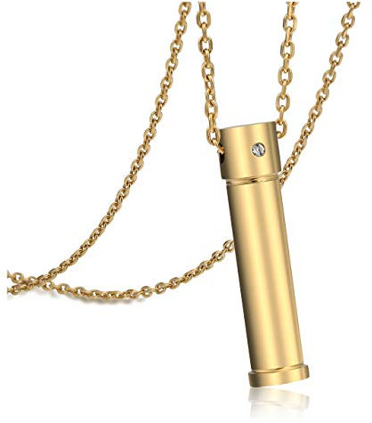 Zysta Urn Necklace for Ashes with Cubic Zirconia Cylinder Tube Ash Cremation Urns Keepsake Necklaces Jewellery Holder Pendant Necklacss