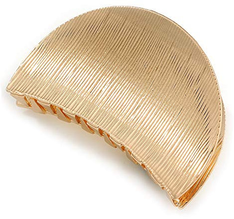 Avalaya - Pinza per capelli a mezzaluna in metallo color oro, 60 mm di diametro