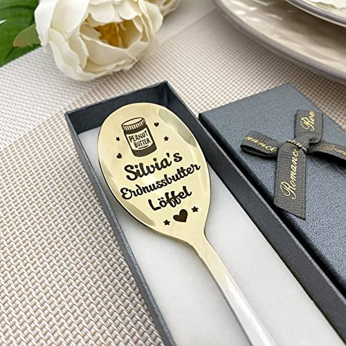 Erdnuss Creme Löffel mit Gravur des Namens Personalisiert mit Name