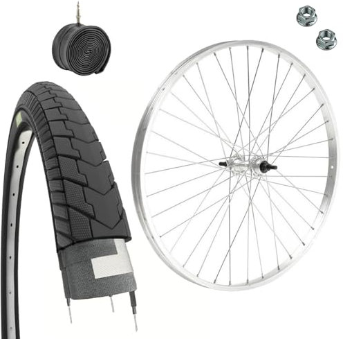 Llanta trasera para bicicleta 26 x 1 3/8-7 velocidades + cubierta ecológica negra 26 x 1 3/8 (37-590) con cámara para CityBike