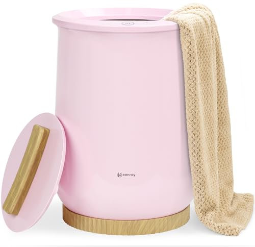 Keenray Towel Warmer, Luxury Towel Warmer Bucket, Large Towel Warmers for Bathroom, Auto Shut Off, Fits Up to Two 40X70 Oversized Towels, Bathrobes, Blankets, PJ's and More, CL1(Pink)