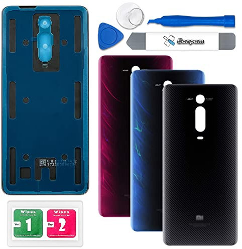 Eonpam Akkudeckel für Xiaomi Mi 9T Pro Rückseite Glas Original Backcover Back Glas Ersatz mit Reparatursatz (Schwarz)