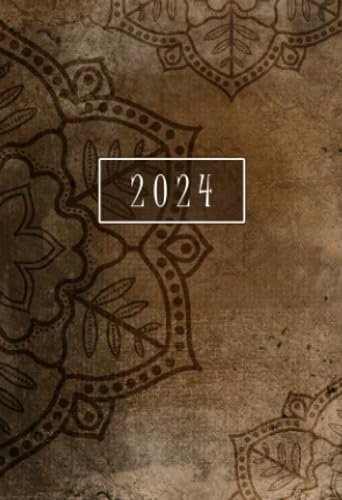 2024: A6 Kalender Mini Planer | 1 Woche auf 2 Seiten | Jan - Dez Wochenplaner | Soft-Cover Vintage Mandala | Kalenderbuch Terminkalender Organizer Wochenkalender Terminplaner Buchkalender Jahresplaner