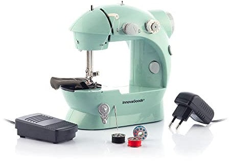 InnovaGoods® Mini machine à coudre portable Sewny, cousez vos vêtements rapidement et facilement, avec fonction de mini machine à coudre, LED, coupe-fils et accessoires, idéale pour la maison.