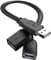 ANDTOBO Câble répartiteur USB Y, Câble répartiteur USB 2.0 A mâle vers Double USB Femelle pour PC/Ordinateur Portable/disques durs externes - Noir