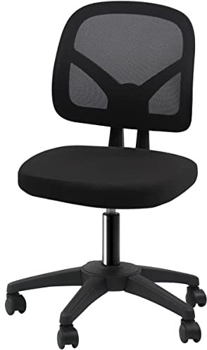 Silla de Oficina o Escritorio ergonómica. Sin reposabrazos. Juvenil sin Brazos. Soporte Lumbar. Tela Transpirable. con Ruedas, giratoria Asiento Espuma Alta Densidad, Calidad.