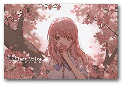 QINGRONG Japan Anime Mädchen Nishimiya Shouko Koe No Katachi A Silent Voice Poster 1 Leinwand Wand Kunstdrucke Poster Geschenke Foto Bild Gemälde Poster Raumdekor Heimdekoration 30 x 45 cm