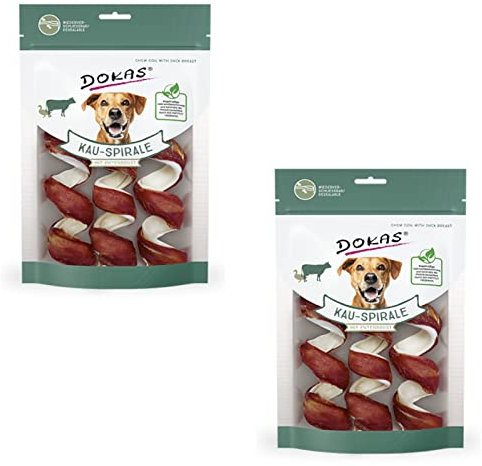 Dokas Dog KAU-SPIRALE MIT ENTENBRUST für Hunde - Doppelpack - 2 x 110g