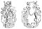 SHOP LC Orecchini a cerchio in argento 925 da donna, ipoallergenici con diamanti, placcati in oro rosa 14 carati e oro, orecchini a cerchio leggeri alla moda per ragazze, argento, oro