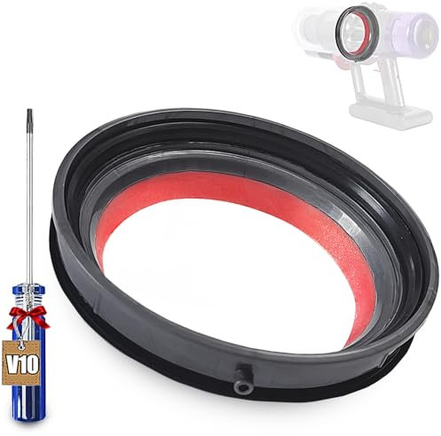 KiimSin Staubbehälter, oberer fester Dichtungsring für Dyson V10 SV12 SV13 SV27 Staubsauger Ersatzteile, Dichtring mit Torx-Schraubendreher Reparaturteil Zubehör