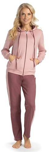 Consult-Tex Damen Pyjama Freizeitanzug Hausanzug Homewear Suit Jogginganzug Pyjama Baumwolle Reißverschluß DW770