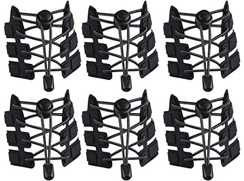 flintronic [6 Pares Cordones Elásticos para Zapatillas, Cordones Ajustables 120cm sin Cordones con Cierre fuerte para Adultos y Niños
