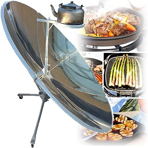 EKOZOO Cuisinière Solaire Portable 61in 2000W, Extérieur, Cuisson, Vapeur, Concentrer, Camping, Sun Camper Cooker, All Season