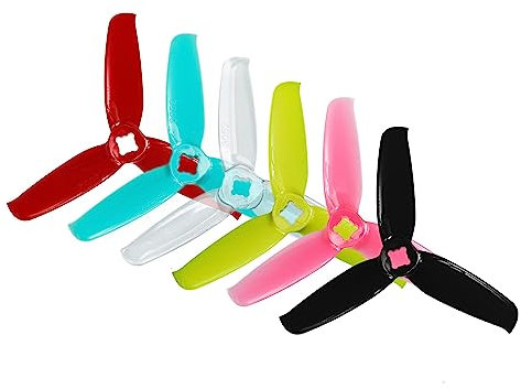MAVNES 4Pairs 8PCS for Gemfan Flash 3052 3X5,2X3 3-Blade PC Propeller M5 T-Mount 1,5mm for FPV Freestyle 3 Zoll Zahnstocher Cinewhoop Drohnen (Color : 4Pairs Black)