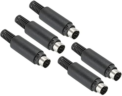 PATIKIL S-Vidéo DIN Mini Mâle Prise 6 Broche Signal Transmission pour TV, Lecteur DVD Paquet de 5
