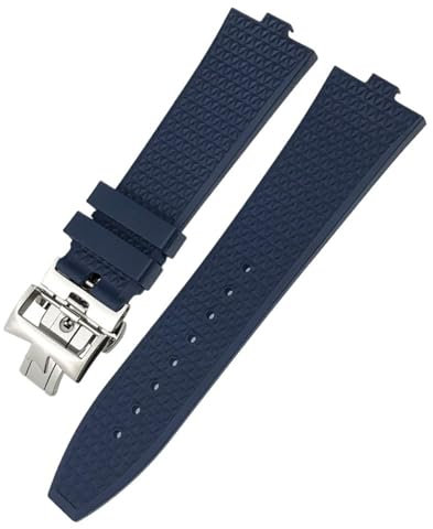 KLVN Hochwertiges konvexes Fluorkautschuk-Armband 24 x 7 mm für Vacheron Constan Overseas 4500 V 5500 V Blau Schwarz Orange Weiß Uhrenarmband, 24mm X 7mm, Achat