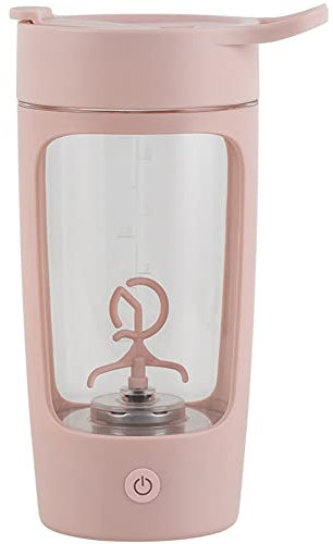 TsoLay Mezclador de ProteíNas en Polvo Shaker Cup Botella EléCtrica PortáTil para Café Sin con USB Recargable 1200Mah, Rosa