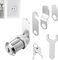 Cerradura buzon 16 mm con 2 llaves - Incluye 4 placas de bloqueo diferentes, cerradura de palanca para buzones, puertas de armario (B)