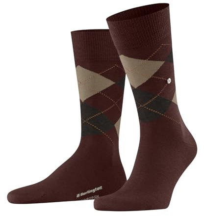 Burlington Herren Socken Edinburgh M SO Wolle gemustert 1 Paar, Braun (Brick 8411) neu - umweltfreundlich, 40-46