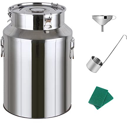 sjdoPulse Edelstahl-Fermenter Weinfass 28L-88L Milchkanne Versiegelung Ölfass Teekanister Flüssiger Feststoff-Aufbewahrungsbehälter, 28L