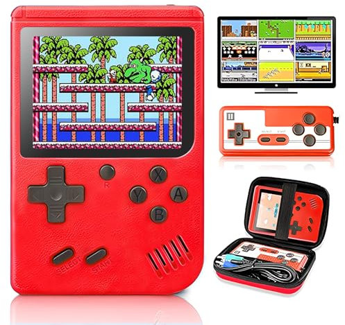 Handheld Game Console, Portable Retro Video Game Console Upgrade 400 Classic FC Games, Large Battery Capacity of 1020mAh, USB Charging, Electronic Game Player Birthday Xmas Present Storage Bag