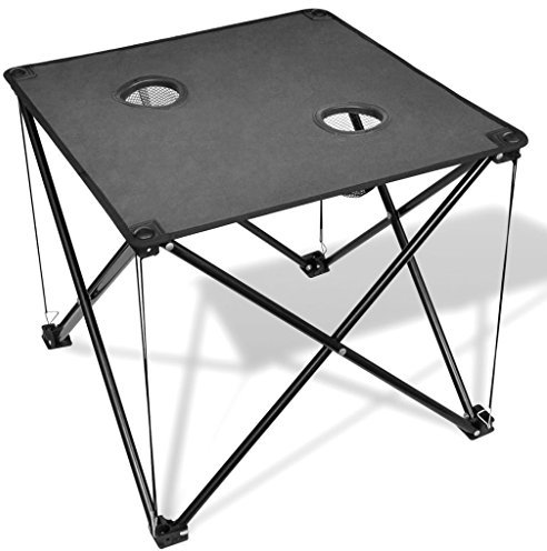 ARKEM Tavolo Pieghevole da Campeggio Grigio,Tavolo Pieghevole Rettangolare Multifunzione Con Piano E Struttura Richiudibile Salvaspazio, Per Arredo Esterno, Interno, Giardino, Terrazzo, Pic Nic e Camp